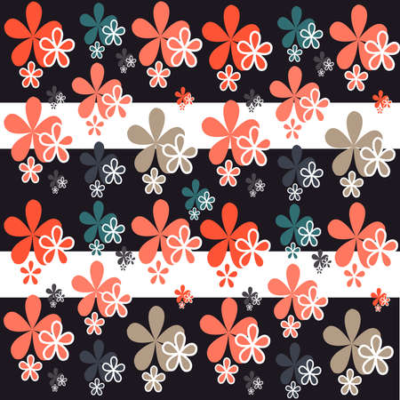 Color flowers isolated on color background. Vector illustration.