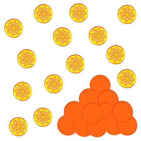 Orange isolated on white background. Vector illustration.