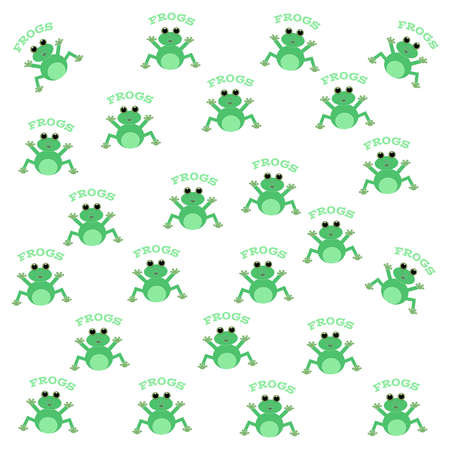 Frogs on white background. Vector illustration.のイラスト素材
