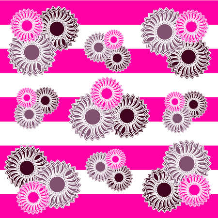 Color flowers on color background. Vector illustration.のイラスト素材