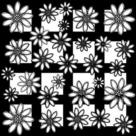 Flowers isolated on square background. Vector illustration.のイラスト素材