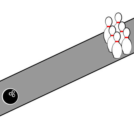 Bowling symbol isolated on white background. Vector illustration.のイラスト素材