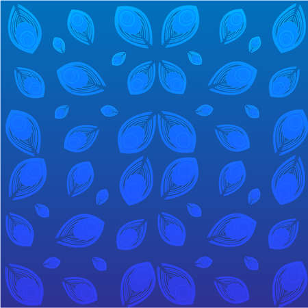 Peacock feathers on blue background. Vector illustrationのイラスト素材