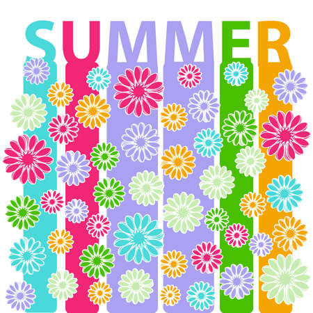 Summer image isolated on white background. Vector illustration.のイラスト素材
