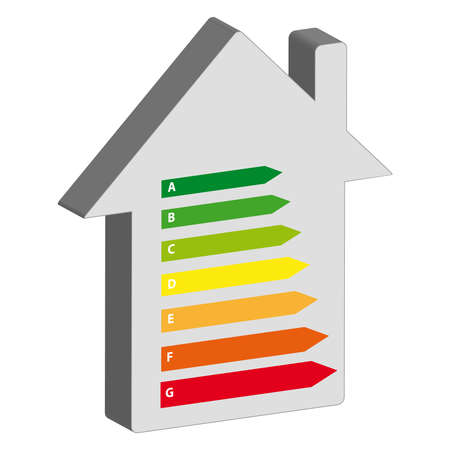 Energy efficience label isolated on white background. Vector illustartion.のイラスト素材