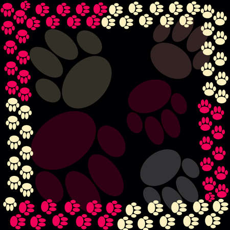 Dog paws background. Vector illustration.のイラスト素材