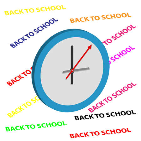 School clock icon isolated  on white background. Vector illustration.