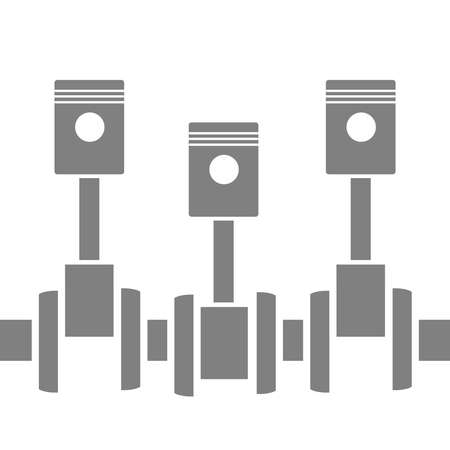 Motor pistons icon isolated on white background. Vector illustration.のイラスト素材