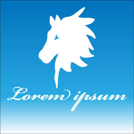 Horse head symbol isolated on background. Vector illustration.のイラスト素材