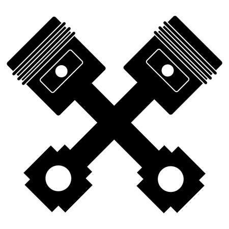 Motor pistons icon isolated on white background. Vector illustration.のイラスト素材