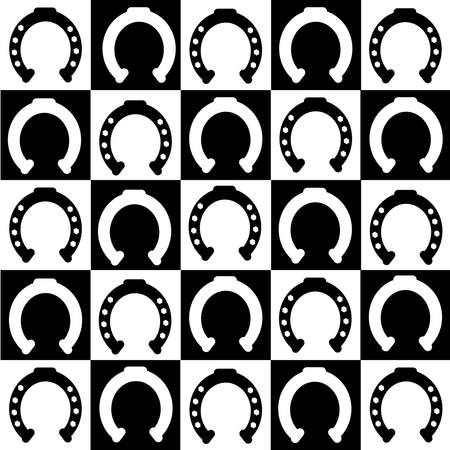 Chessboard with horse shoe . Vector illustration.のイラスト素材