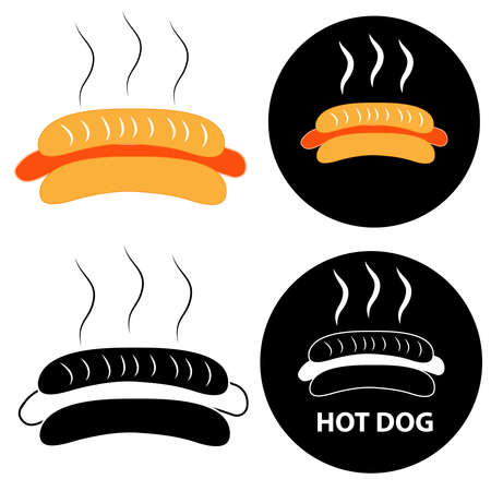 Hot dog icon isolated on white background. Vector illustration.のイラスト素材