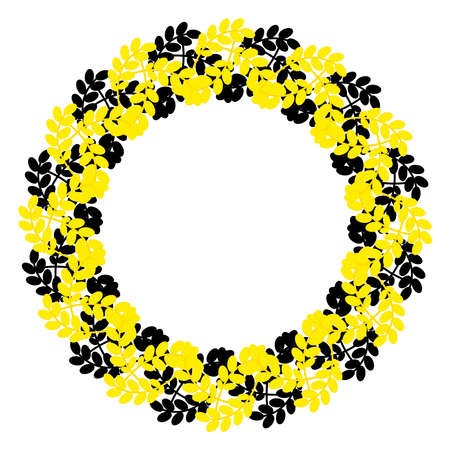 Ears of wheat in ring on white background.のイラスト素材