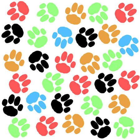 Color dog paws isolated on white background.のイラスト素材