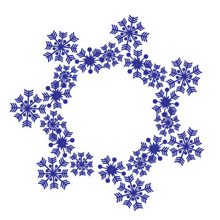 Christmas snowflakes on white background.