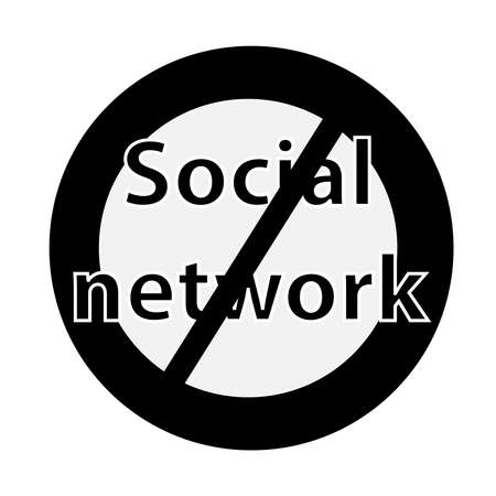 No social network symbol isolated on white background vector Illustration.のイラスト素材