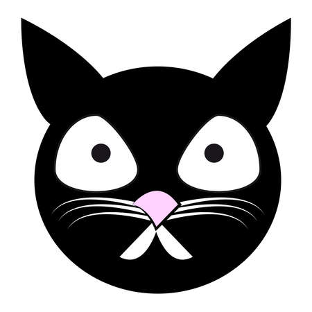 Cat head on white background. Vector illustrationのイラスト素材
