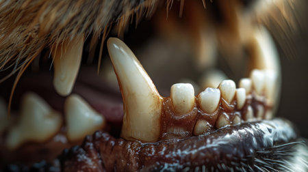 Dog teeth detail. Animal and healthcare.の素材