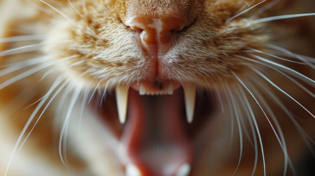 Teeth of a young cat. Animal and health.の素材
