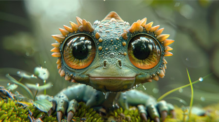 Cute dinosaur with big eyes.の素材