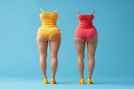 Fat and thin figure as opposites with healthy and unhealthy lifestyle.の素材