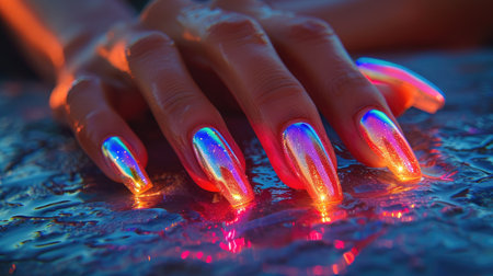 Hand and beautiful nails, style nails.の素材