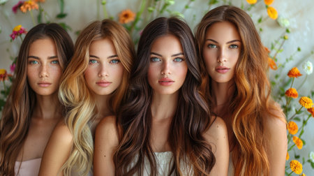 Hair treatment and hair studio, women with long hairの素材