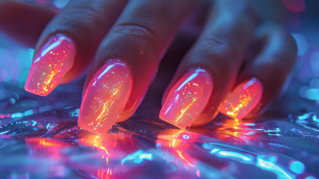 Hand and beautiful nails, style nails.の素材