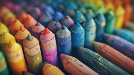 Crayons in detail.の素材