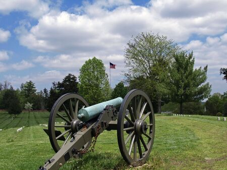 Civil War cannon at Fredericksburg, VA National Cemetery     の写真素材