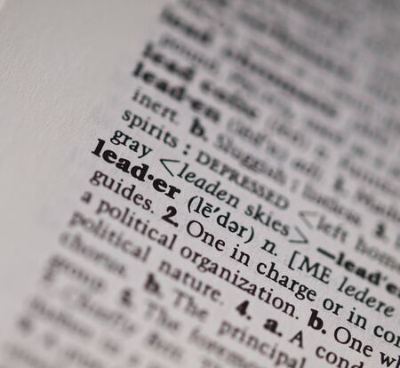 Close-up definition of the word leaderの写真素材