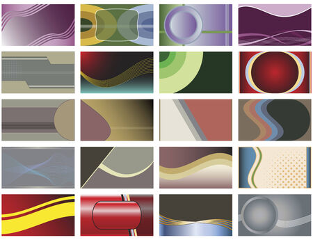 A collection of twenty abstract background designs perfect for business cards or web backgrounds.のイラスト素材