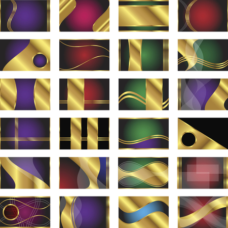 A collection of 24 business card templates in standard credit card size (ISO/IEC 7810 / ID-1) in vector format.のイラスト素材