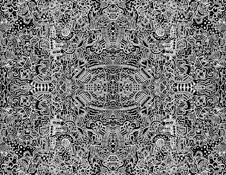 A highly complex, symmetrical, abstract seamless illustration.のイラスト素材