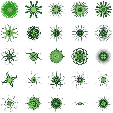 A collection of tribal style floral vector patternsのイラスト素材