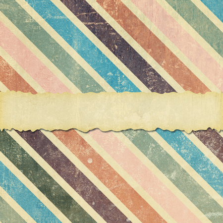 A square tile format background, faded, ripped and damaged with diagonal stripes and room for your text.の写真素材