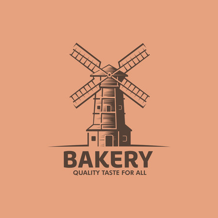 Windmill bakery logoのイラスト素材