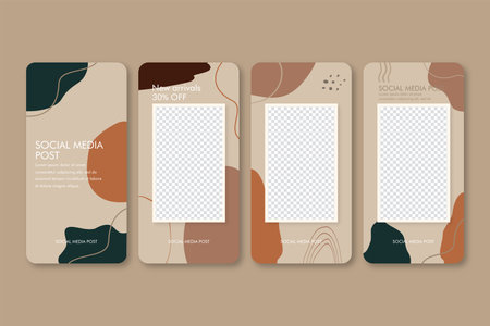 abstract social media post template collection setのイラスト素材
