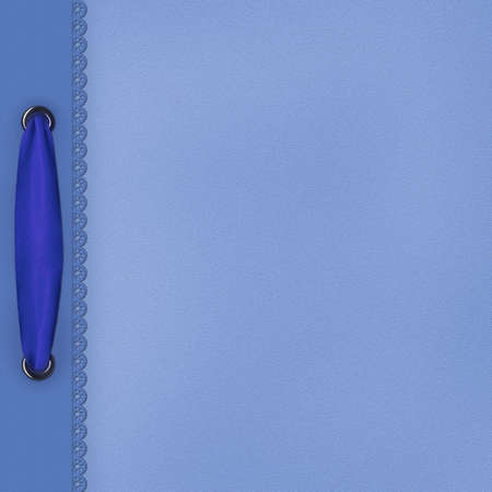 Blue card with lace border and ribbonの写真素材