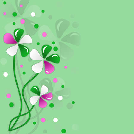 Green background with color flowers for designの写真素材