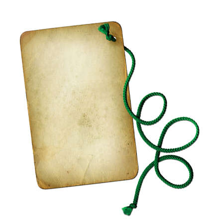 Grunge old paper with rope isolated backgroundの写真素材