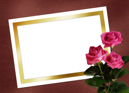 Sheet for design with bouquet pink rosesの写真素材