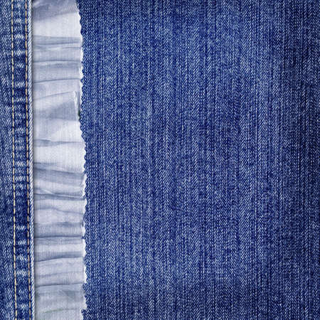 jeans background with lace border for designの写真素材