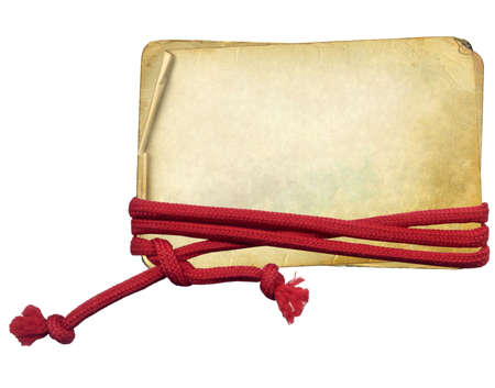 Grunge paper with rope on isolated background
の写真素材