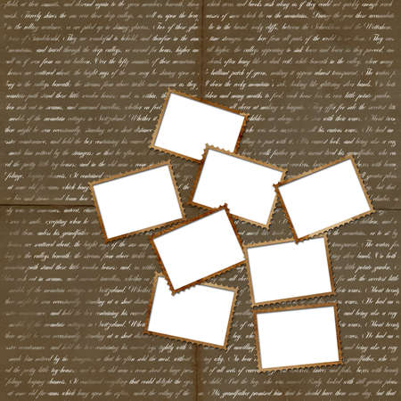 Grunge background with postage stamps for design の写真素材