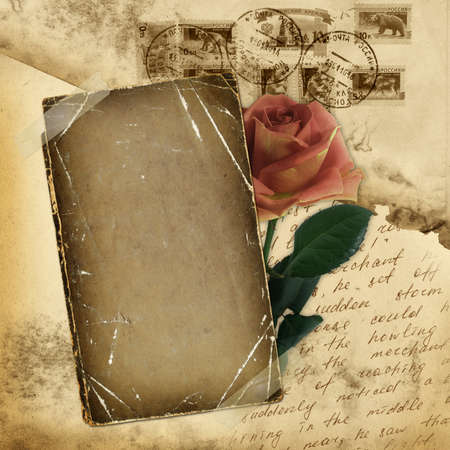 Vintage envelope for design with grunge sheetの写真素材