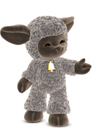 a cute easter lamb - isolated on whiteの写真素材