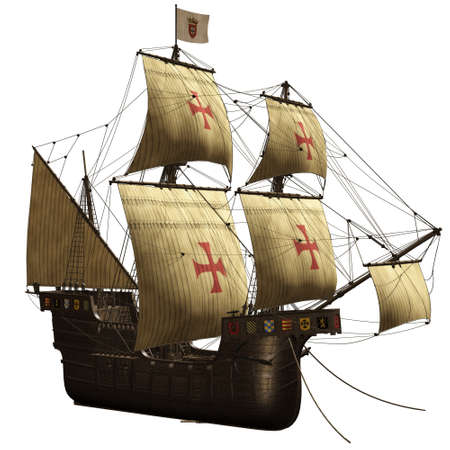 a woundful old ship - isolated on white
