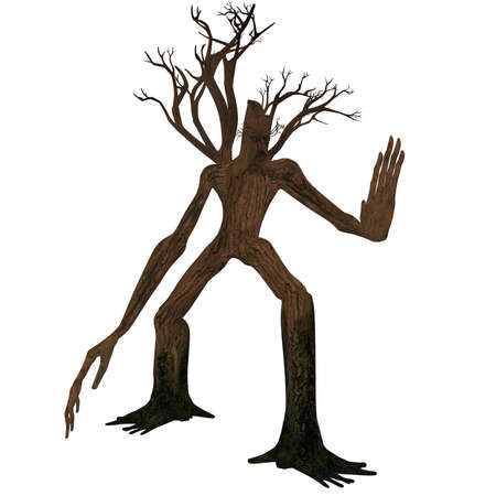 a fantasy tree figure - isolated on whiteの写真素材