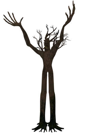 a fantasy tree figure - isolated on whiteの写真素材